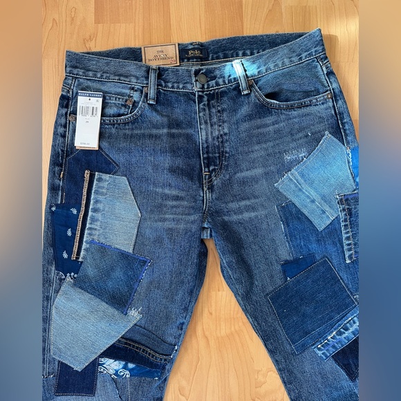 NEW Ralph Lauren Polo Avery Boyfriend Crop Patchwork Jeans Women’s size 29 - Picture 3 of 11
